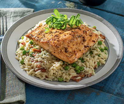 SalmonBaconPeaRisotto