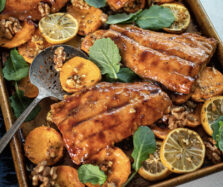 Uploaded to: Baked Bourbon Salmon with Rosemary Sweet Potatoes