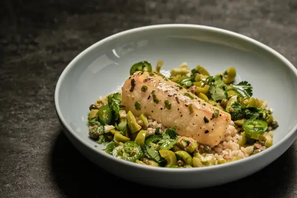 Baked Cod with Herb Tapenade Recipe | Morey's