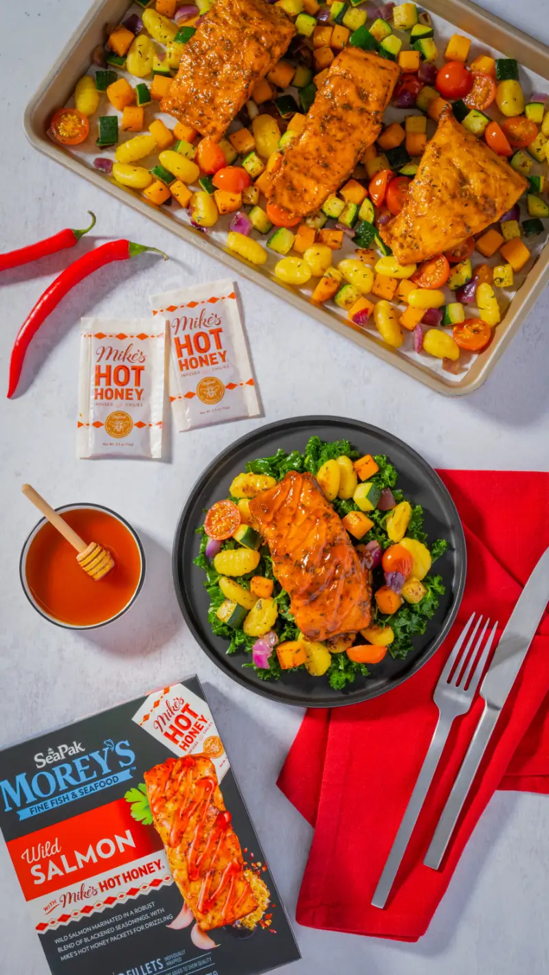 Salmon & Gnocchi w/Mike's Hot Honey® Recipe | Morey's