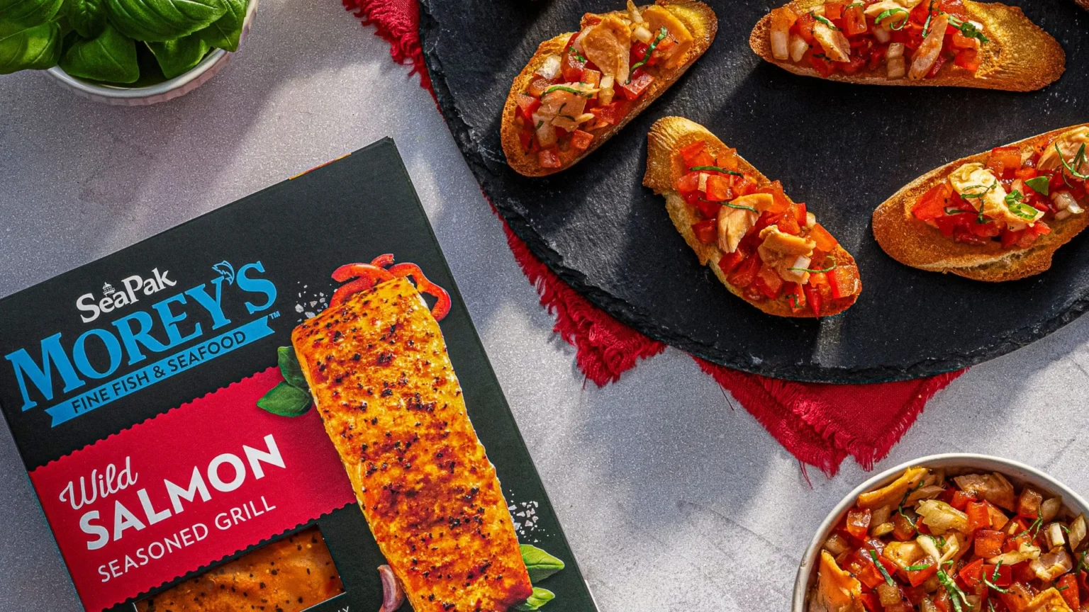 Salmon bruschetta made with Morey's wild salmon